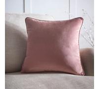 Portfolio Home Velvet Filled Cushion Piped Edge Pillow 18" Inch Square 45cm x 45cm in Pink | Size: 45 cm x 45 cm Portfolio Home Pink 45 cm x 45 cm