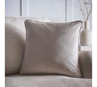 Portfolio Home Velvet Filled Cushion Piped Edge Pillow 18" Inch Square 45cm x 45cm in Stone | Size: 45 cm x 45 cm Portfolio Home Stone 45 cm x 45 cm