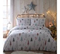 Portfolio Home Winter Trees Festive Multi Super King Soft Easy Care Bed Linen Bedding Duvet Cover Quilt Set With Pillow Cases