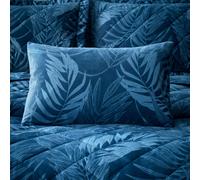 Portfolio Home Woburn Botanical Leaf Filled Boudoir Cushion Pillow 32 x 50cm in Blue | Size: 50 cm x 30 cm Portfolio Home Blue 50 cm x 30 cm