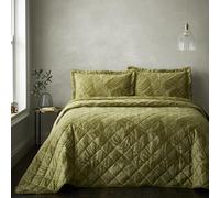 Portfolio Home Woburn Botanical Quilted Bedspread Pillow Shams Throw Set 254 x 254cm in Green | Size: 250 cm x 250 cm Portfolio Home Green 250 cm x 250 cm