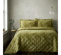 Portfolio Home Woburn Botanical Quilted Bedspread Pillow Shams Throw Set 254 x 254cm in Green | Size: 250 cm x 250 cm Portfolio Home Green 250 cm x 250 cm