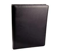 Monolith Leather Look Zipped Ring Binder With A4 Pad A4 Black
