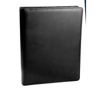 Portfolio Ringbinder A4 Black 2827 | Leather look writing case with calculator and pad for documents and notes