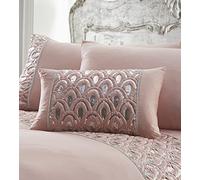 Portfolio Ritz Sequined Diamante Embellished White Filled Bed/Sofa Accessory 32x50cm, 1 x Boudoir Cushion