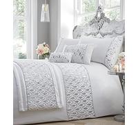 Portfolio Ritz Sequined Diamante Embellished White Quilted Runner Bed Accessory, (50cm x 220cm)