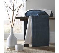 Portfolio Sherpa Faux Fur Legion Blue Throw Blanket 130CM X 170CM Easy Care Royal Ocean Blue Super Soft Throws for Sofa or Bed Machine Washable Easy Care Tumble Dry Warm Couch Blanket