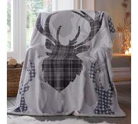 Portfolio Tartan Stag Grey Throwover 130x170cm