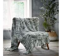 Portfolio Throwover Throw Blanket Knitted Sofa/Bed Accessory, Grey, 130x152cm