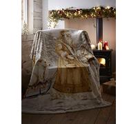 Portfolio Twilight Santa Christmas Supersoft Blanket Fleece Throw, Multicolour, 130 x 170cm