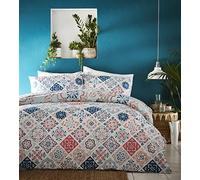 Portfollio Morocco Teal Duvet Cover Set Reversible Bedding Bed Set, Double
