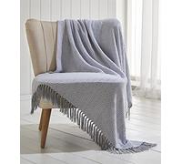 Portfollio Portfolio Ascot Chevron Grey 100% Cotton Chair Sofa Couch Bed 180x250cm