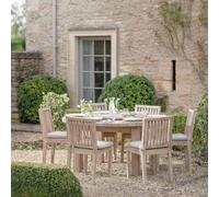 Porthallow Outdoor Round Dining Table Medium Natural Acacia Wood