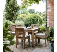 Porthallow Outdoor Square Dining Table Natural Acacia Wood