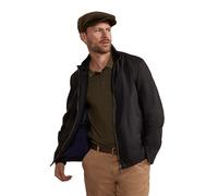 'Porthleven' Funnel Neck Casual Full Zip Waxed Harrington Jacket Hinter & Hobart Black XS