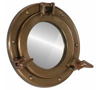 Porthole Mirror Brass 23cm Outer Ø Aluminium Frame 12cm Glass Wall Hanging Decor