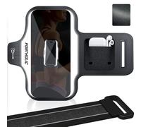PORTHOLIC 2025 Running Armband Sweat Resistant Sports Phone Holder Case with Extension Strap, Key Card Slot Up to 6.9" Phone for iPhone 17/16/15/14/13 Plus Air Pro Max XR/XS, Galaxy S25/24/S10