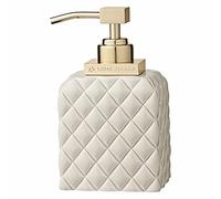 Portia Liquid Dispenser - Modern Home Decor - Handmade Lotion Dispenser - Solid Spray Painted Finish - Reusable Bathroom Dispenser Pump for Shampoo, Conditioner and Body Lotions - Camel / Gold - 16cm