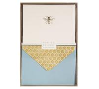 Portico Designs Gold Foil Bee Notecards with Envelopes, Blank Greeting Cards, A6 Size