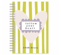 Portico Designs Ltd Caroline Gardner, Follow Your Heart A5 Diary 2026, General Diaries, Week To View, Art, Gift
