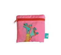Portico Designs Ltd Emily Brooks Fun Rollerskates Design Bright Pink Reusable Foldable Tote Shopper Bag In Zip Pouch