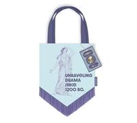 Portico Designs Ltd Odyssey Cotton Canvas Tote Bag with Fringe, Greek Mythology Theme, 'Unraveling Drama Since 1200 BC'