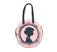 Portico Designs Ltd Pride & Prejudice Round Tote Bag, Cotton Canvas, Dual Handle, Literary Silhouette Design, One Size
