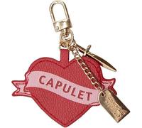 Portico Designs Ltd Romeo & Juliet Bag Charm, Red Heart with Capulet Banner, Gold Dagger and Chain Detail, Literary Theme Accessory