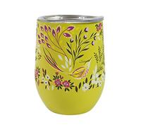 Portico Designs Ltd Sara Miller Haveli Garden Insulated Stainless Steel Travel Cup with Lid for Hot and Cold Drinks, Green