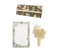 Portico Designs Ltd Women's William Morris Golden Lily Foldable Glasses Case, Listpad, & Laser Cut Metal Bookmark Set Portico Designs Ltd Multicolor