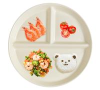 Portion Control Plate 8'' Round Divided Plates, 3 Compartment Plates for Kids Reusable Ceramic Plates Microwave ＆ Dishwasher Safe Snack Plates Kids Plates Divided for Healthy Diet