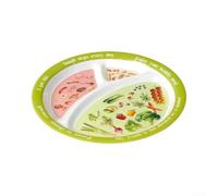 Portion Control Plate Divided Sections Melamine Dish for Healthy Meal Planning Food Groups Visual Aid Weight Loss Dinner Plate 25cm(21.4cm)