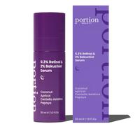 PORTION Retinol Face Serum - Anti Aging Serum for Face: 0.3% Retinol & 2% Bakuchiol - Simple Serum for Skin Care: Retinol Serum to Moisture & Repair Skin - Facial Serum w/Apricot & Papaya Oil, 30ml