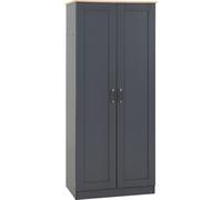 Portland 2 Door Wardrobe in Grey with Oak Effect Finish