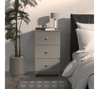 Portland 3 Drawer Bedside Cabinet In Uniform Grey & Dusk Grey (Ready Assembled)