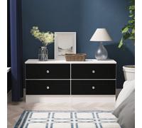 Portland 4 Drawer Bed Box In Black & White Matt (Ready Assembled)