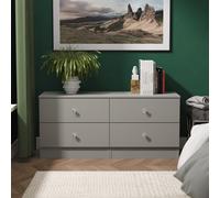 Welcome Furniture Ready Assembled Yarmouth 4 Drawer Bed Box In Uniform & Dusk Grey, Grey