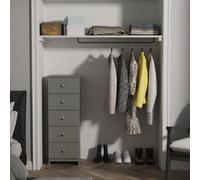 Portland 5 Drawer Tall Bedside Cabinet In Uniform Grey & Dusk Grey (Ready Assembled)