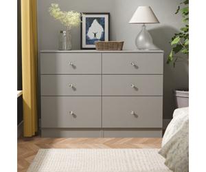 Portland 6 Drawer Midi Chest Of Drawers In Uniform Grey & Dusk Grey (Ready Assembled)