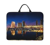 Portland At Night 14 Inch Printed Laptop Sleeve, 600d Oxford-Cloth Shockproof Laptop Case With Thickened Pearl Cotton,Waterproof Portable Laptop Handbag Cover