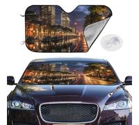 Portland At Night Car Windshield Sun Shade,Foldable Front Window Sun Visor Protector Uv Reflective Windshield Sunshade Covers Universal Car Accessories 55x30 Inch