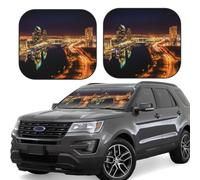Portland at night Print Car Sun Shade Windshield 2-Piece Foldable Front Windshield Sun Visor Sunshade for Car Windshield, M