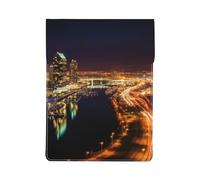 Portland at night Printed 13 Inch Laptop Sleeve PU Leather Shockproof Notebook Computer Bag Cover Tablet Carrying Case