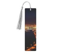 Portland at Night Printed Metal Bookmarks S - Gray Lightweight Aluminium Book Marker for Books, Journals & Gifts, Ideal Book Lovers, Holiday Decor & Crafts