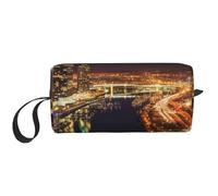 Portland at Night Printing Makeup Bag for Women Girl Portable Travel Cosmetic Bag Makeup Pouch Organizer with Handle