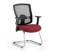 portland black back visitor chair with ginseng chilli seat