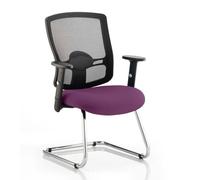 portland black back visitor chair with tansy purple seat