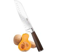 Portland by Taylor's Eye Witness Santoku Knife - Professional 18cm/7 inch Multi-Use Cutting Edge. Precision Taper Ground Blade. Stainless Steel Walnut Wood Effect Handle. 10 Year Guarantee.
