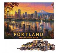 Portland City Waterfront Wooden Jigsaw 1000 Pieces for Adults | Clear image details - easier piece organisation at your own pace.