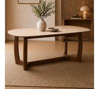 Portland Dining Table - 180cm - 8 Seater - Oval - Natural and Walnut - Sintered Stone and Wood